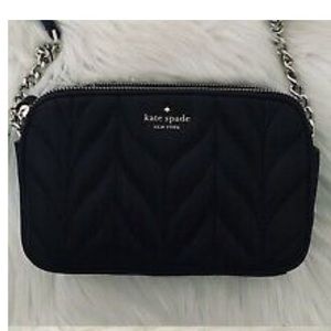 [Kate Spade] Velvet Quilted Black Chained Purse